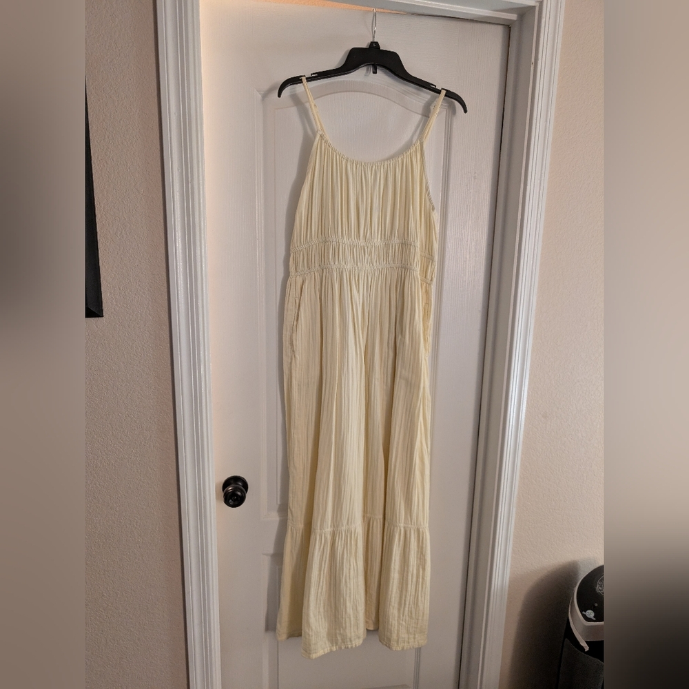 Pact Women's Butter Coastal Double Gauze Cami Maxi Dress Size Large